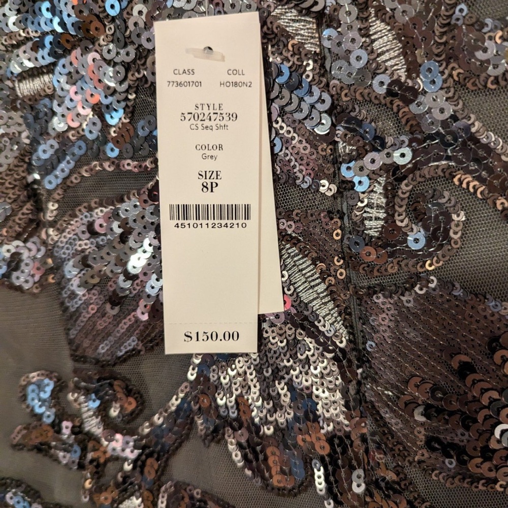 Black and white market Cocktail Dress size 8P sequin new - Picture 8 of 10